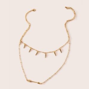 Gold Arrow Layered Necklace